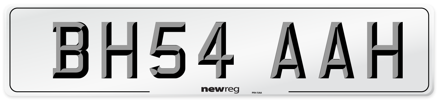 BH54 AAH Number Plate from New Reg